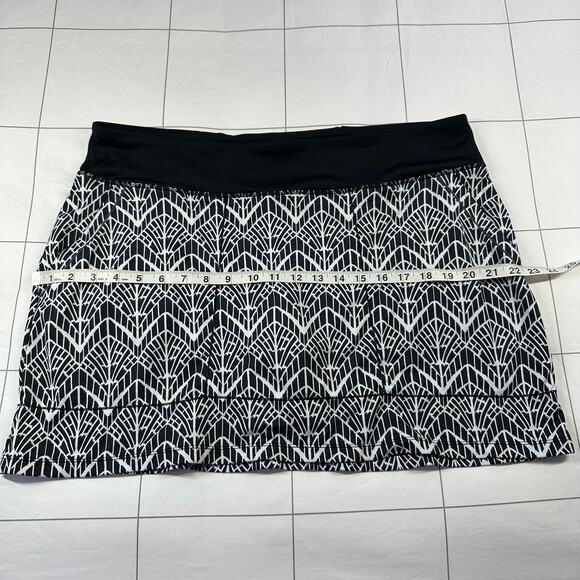 Title Nine Skort Womens XL Black White Printed Pull On Athletic Active Mini Golf - Picture 8 of 9